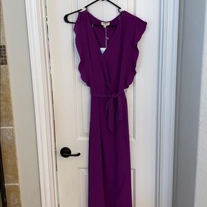 Purple wrap dress